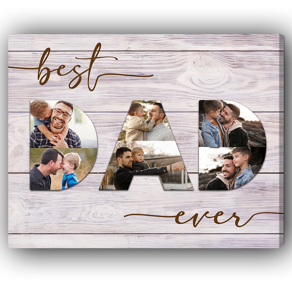 DAD Photo Collage - Personalized Father's Day or Birthday gift for Dad - Custom Canvas Print - Elizabeth Fashions