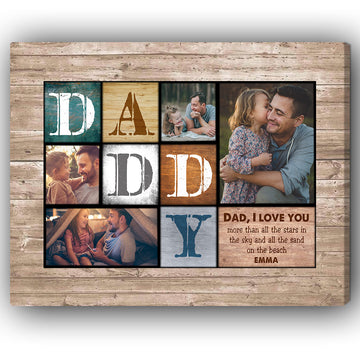 I Love You Dad - Personalized Father's Day gift for Dad - Custom Canvas Print - Elizabeth Fashions