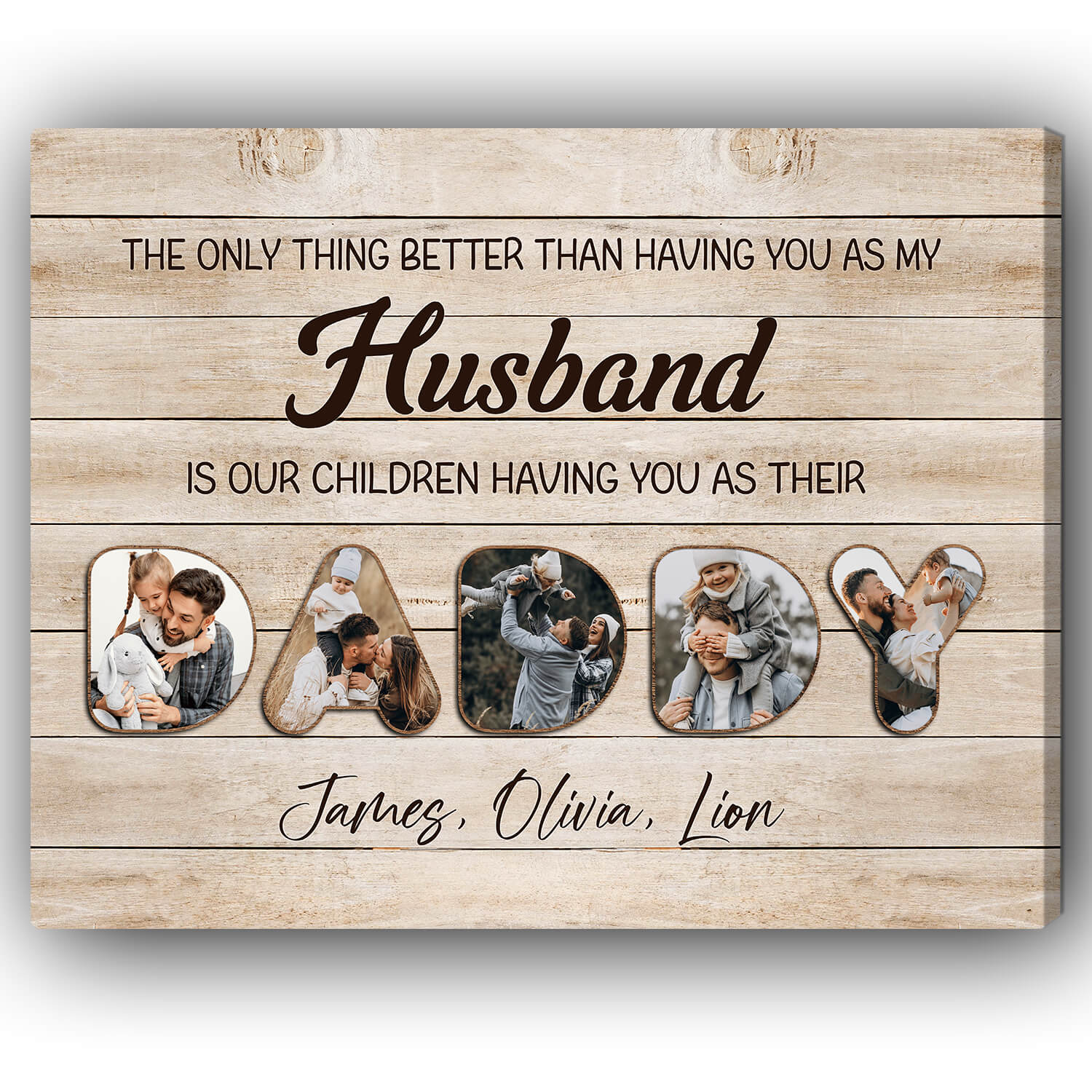 The only thing better than having you as my husband Photo Collage - Personalized Father's Day or Birthday gift for Dad - Custom Canvas Print - Elizabeth Fashions