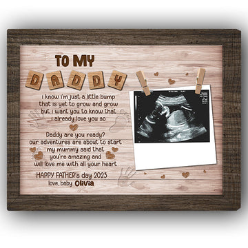 To My Daddy - Personalized Father's Day gift for Dad to be - Custom Canvas Print - Elizabeth Fashions