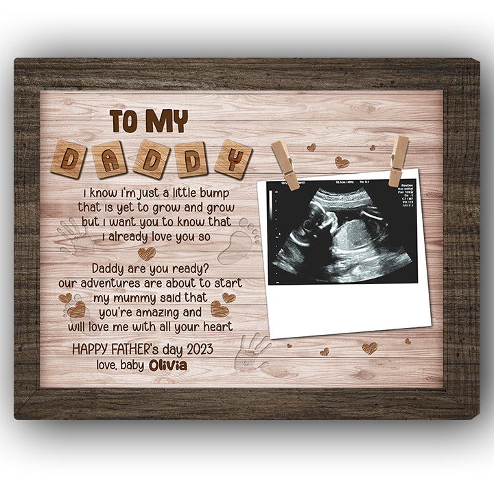 To My Daddy - Personalized Father's Day gift for Dad to be - Custom Canvas Print - Elizabeth Fashions