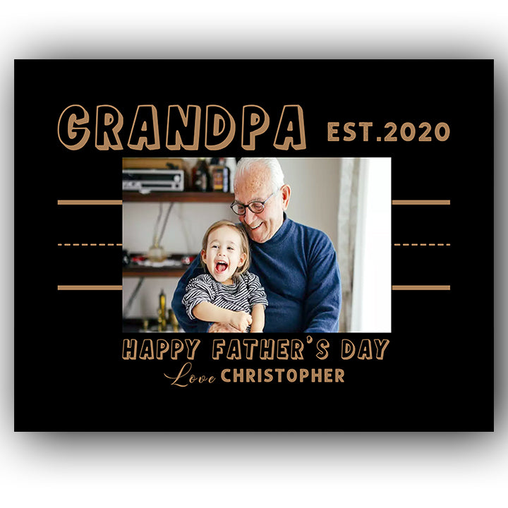 Happy Father’s Day - Personalized Father's Day gift for Grandpa - Custom Canvas Print - Elizabeth Fashions