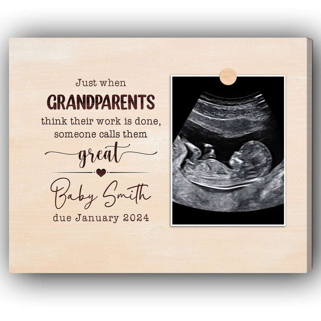 Someone Calls Them Great - Personalized Baby Announcement gift for Great Grandparents - Custom Canvas Print - Elizabeth Fashions