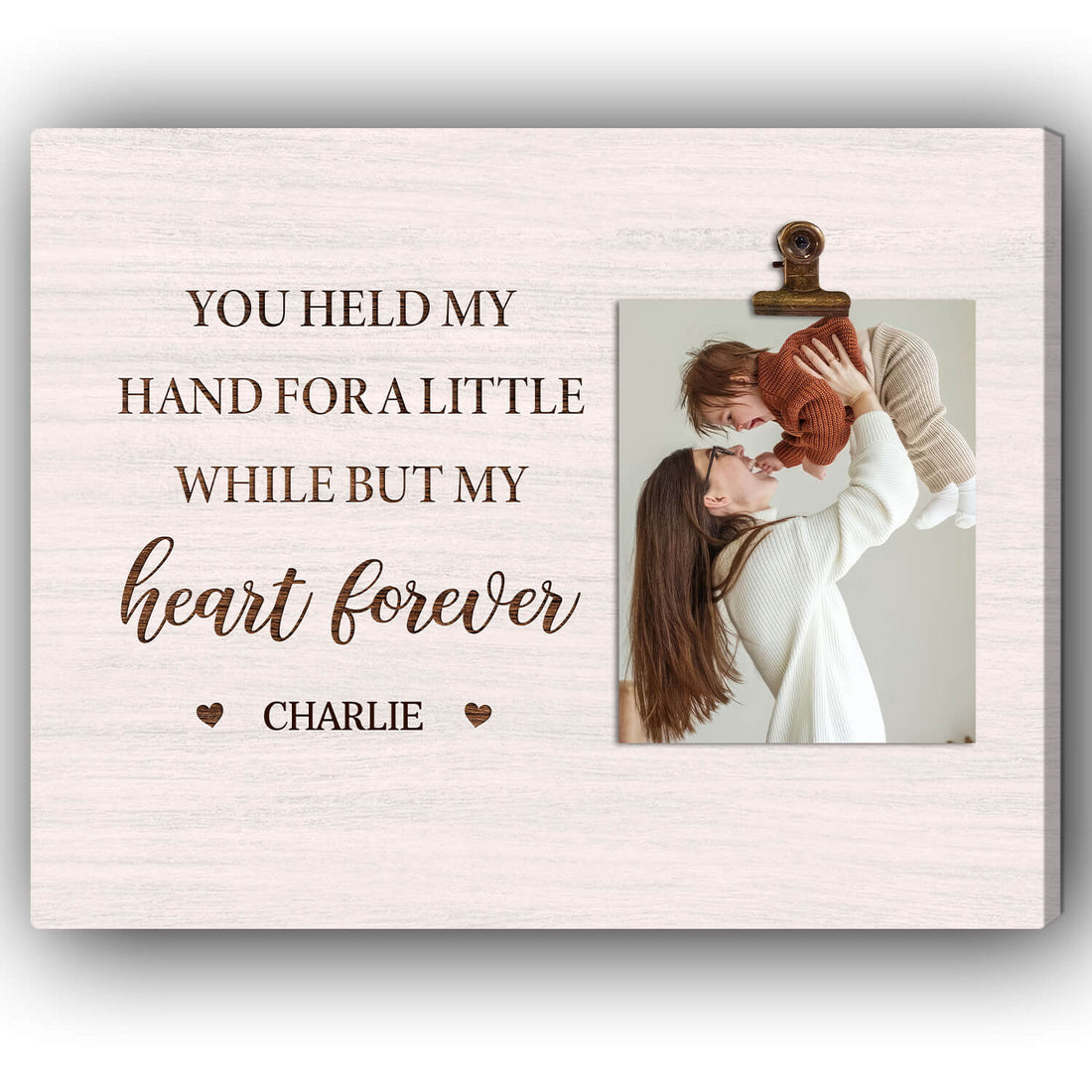 You Held My Hand For A Little While But My Heart Forever - Personalized Teacher's Day, Birthday or Christmas gift For Daycare Teacher - Custom Canvas Print - Elizabeth Fashions