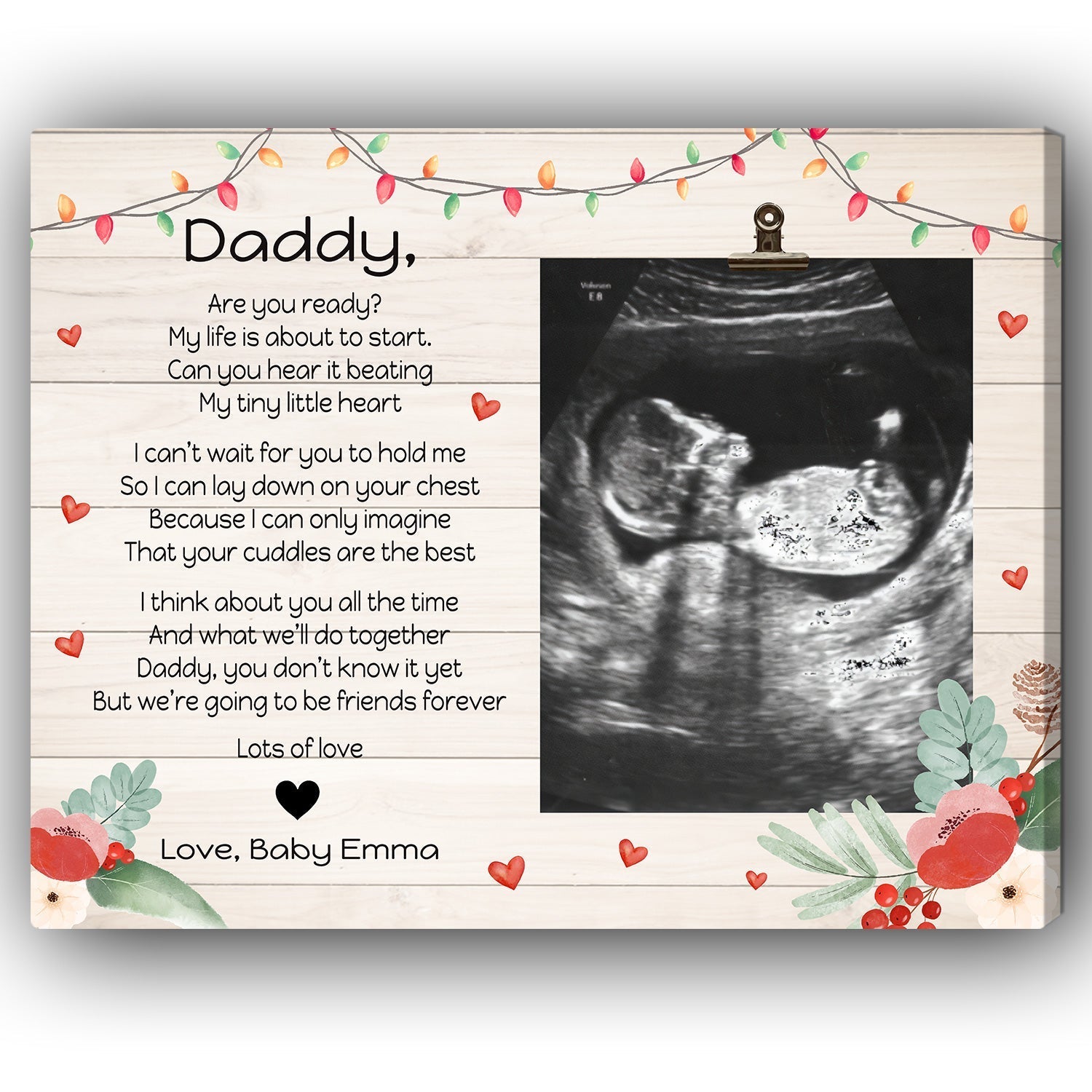 Daddy, Are You Ready? - Personalized Christmas gift For Dad to Be - Custom Canvas Print - Elizabeth Fashions