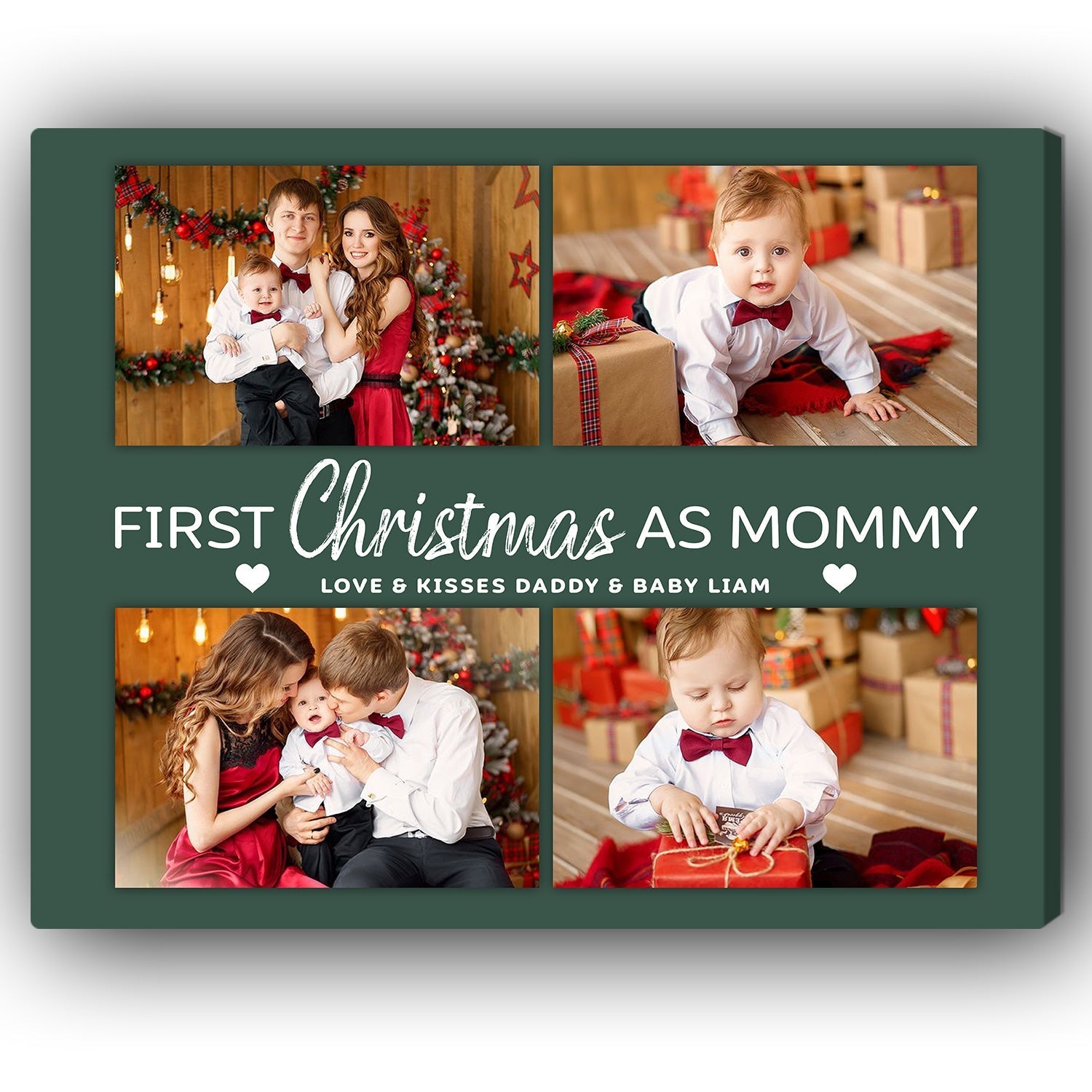 First Christmas As Mommy - Personalized First Christmas gift For New Mom - Custom Canvas Print - Elizabeth Fashions