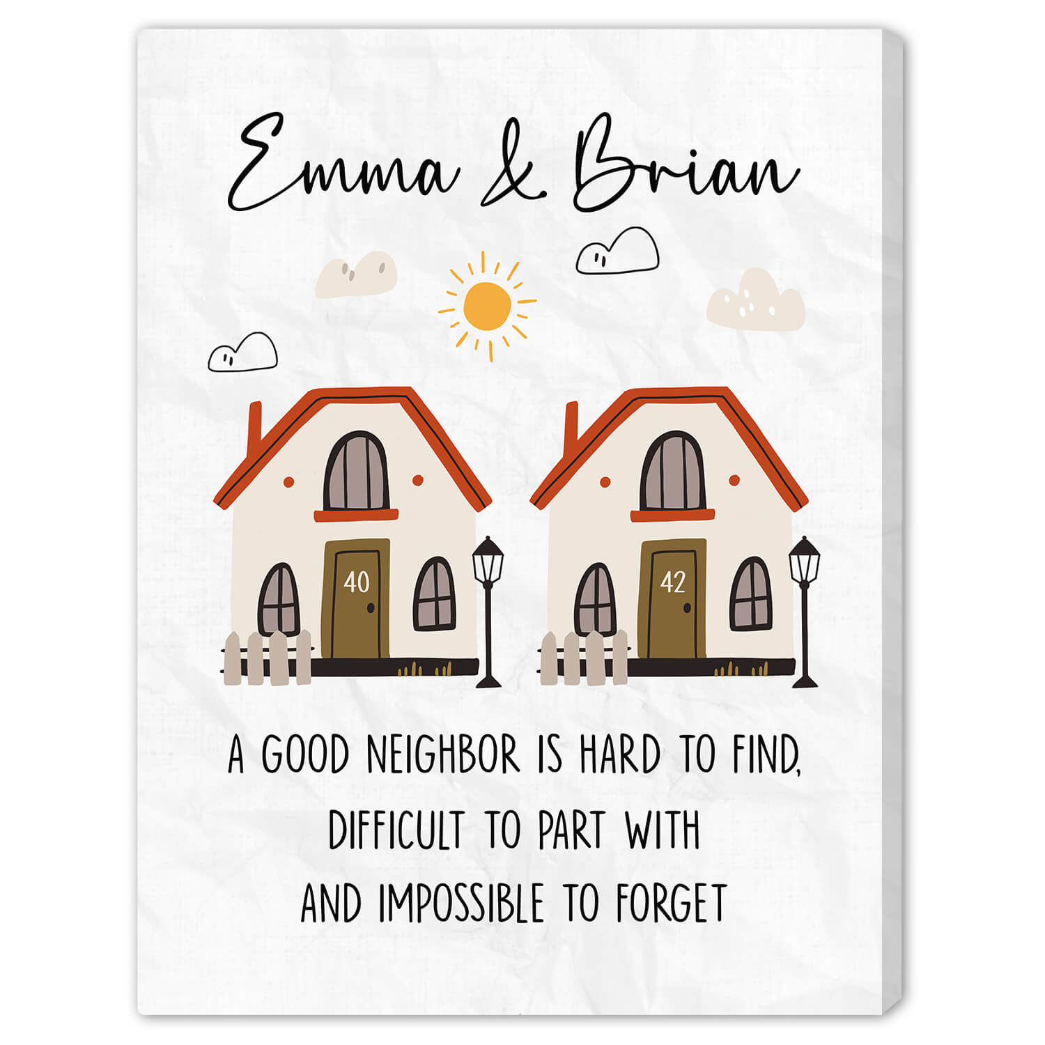 A Good Neighbor - Personalized Christmas gift For Neighbor - Custom Canvas Print - Elizabeth Fashions