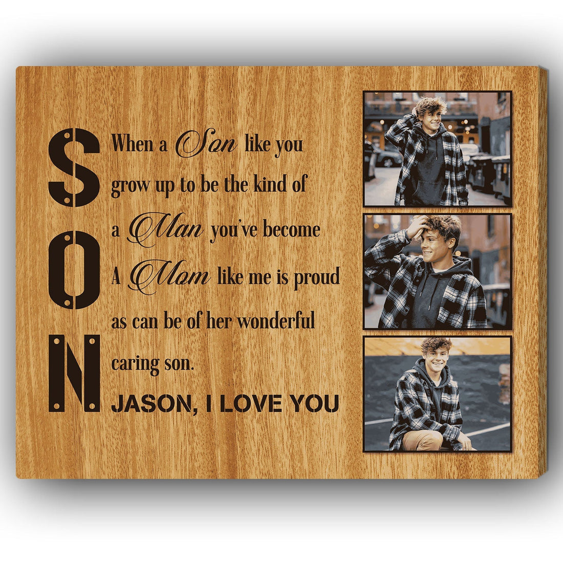 Son - Personalized Birthday, Valentine's Day or Christmas gift For Son - Custom Canvas Print - Elizabeth Fashions