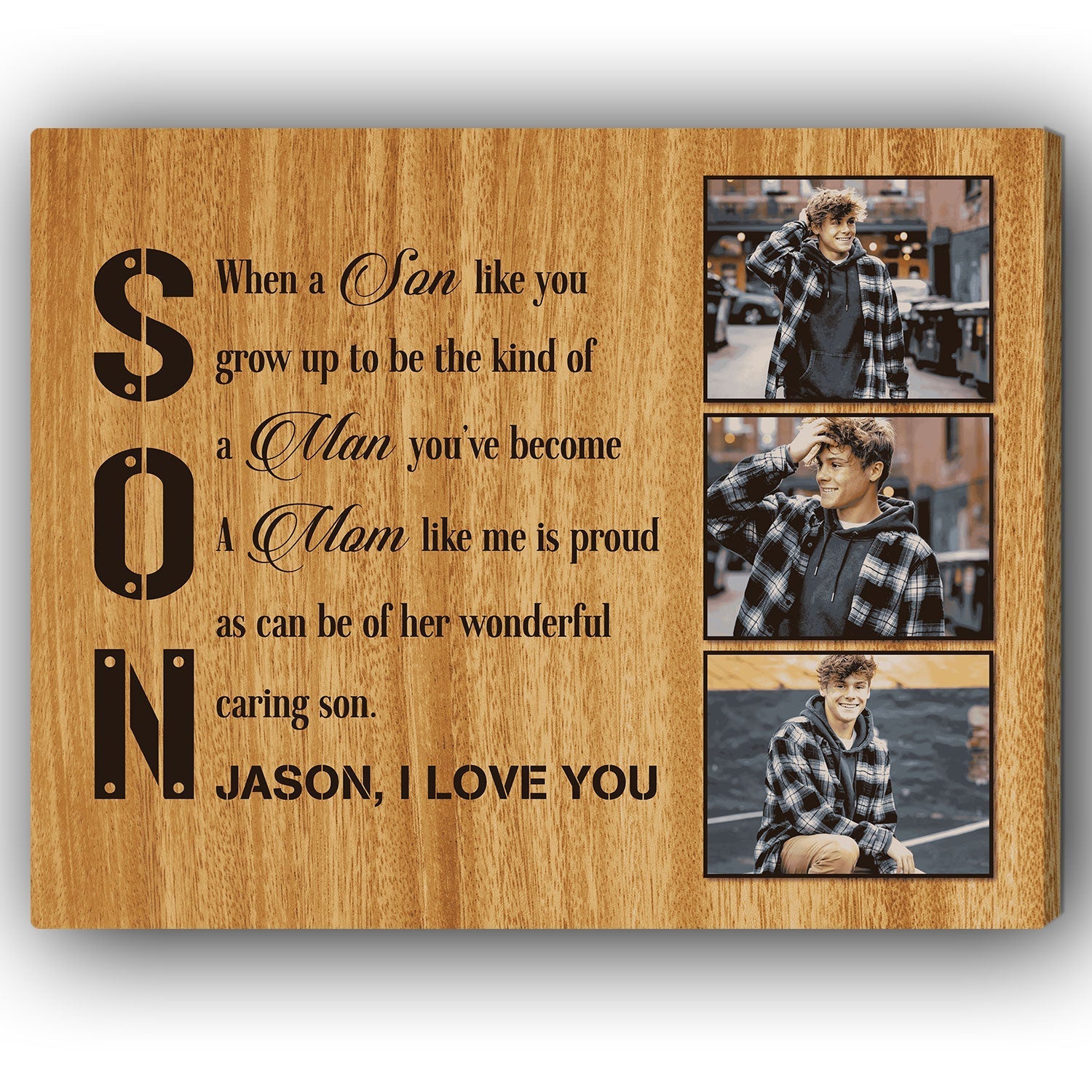 Son - Personalized Birthday, Valentine's Day or Christmas gift For Son - Custom Canvas Print - Elizabeth Fashions
