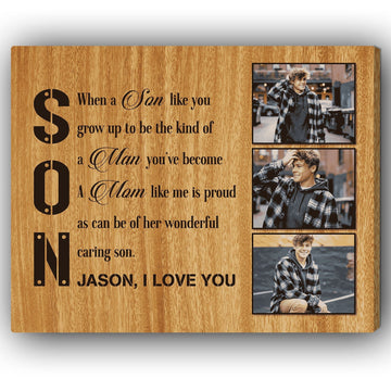 Son - Personalized Birthday, Valentine's Day or Christmas gift For Son - Custom Canvas Print - Elizabeth Fashions