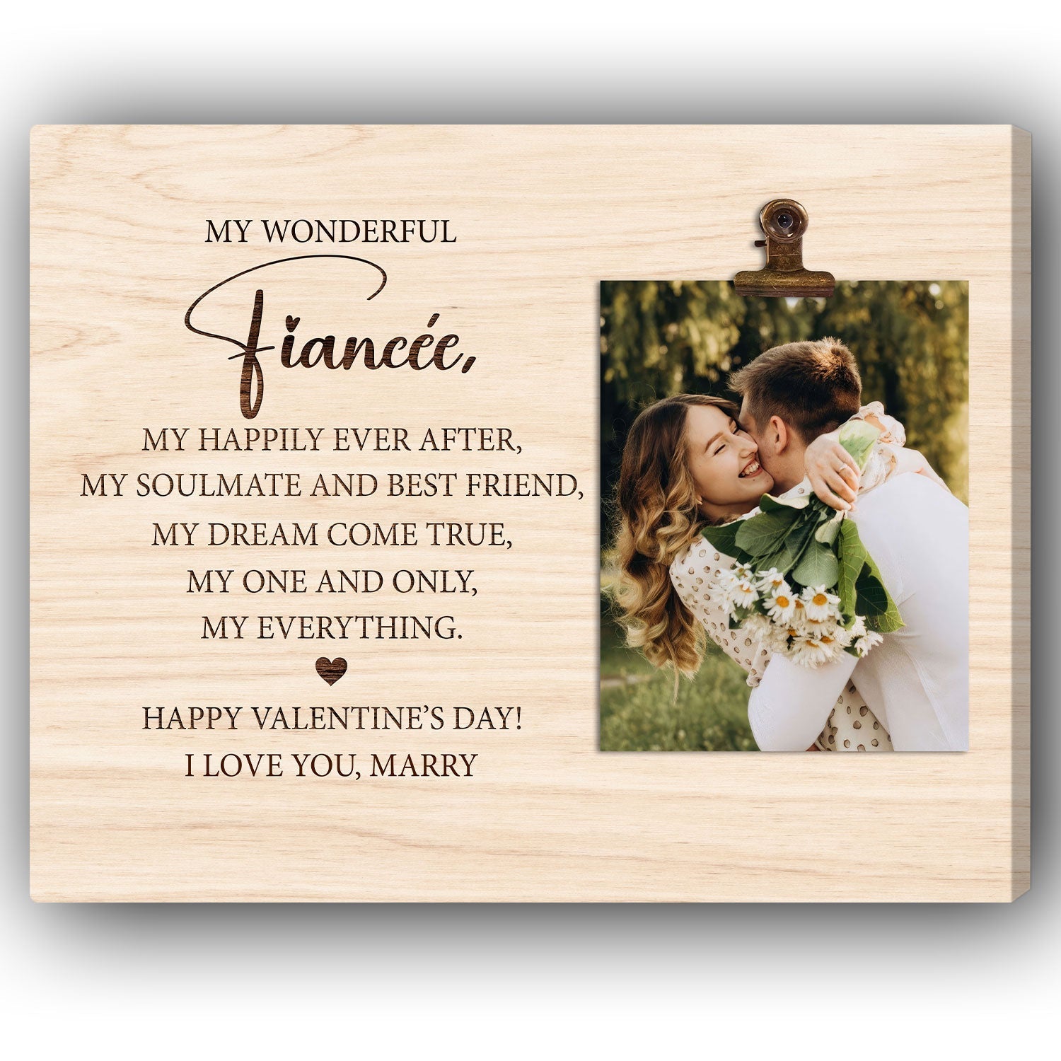 My Wonderful Fiancée - Personalized Valentine's Day gift For Fiancée - Custom Canvas Print - Elizabeth Fashions