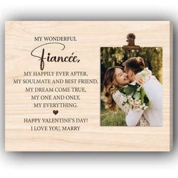 My Wonderful Fiancée - Personalized Valentine's Day gift For Fiancée - Custom Canvas Print - Elizabeth Fashions