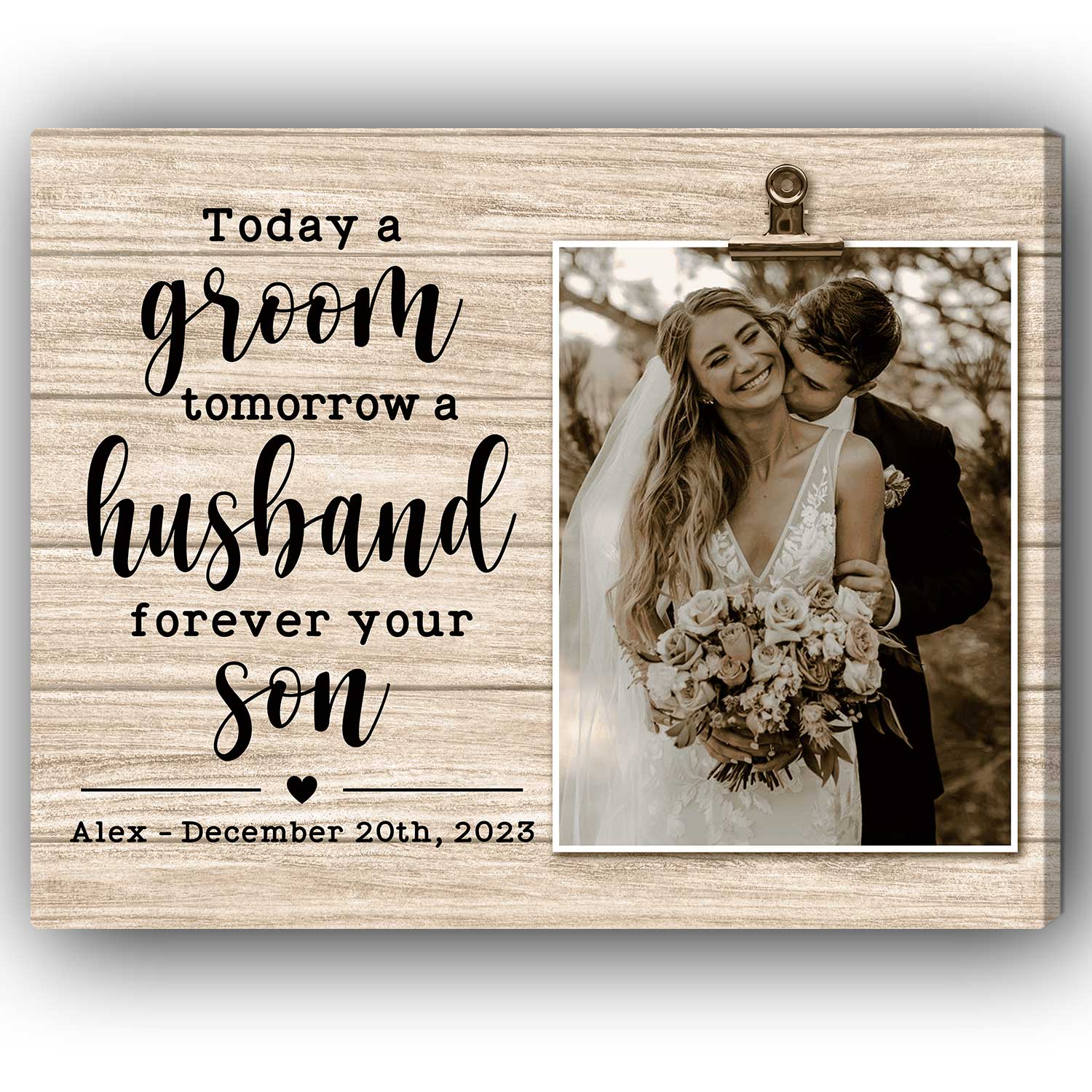 Forever Your Son - Personalized Wedding gift For Parents Of The Groom From Son - Custom Canvas Print - Elizabeth Fashions