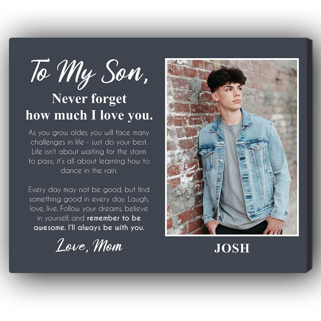 Gift To My Son - Personalized Valentine's Day, Birthday or Christmas gift For Son - Custom Canvas Print - Elizabeth Fashions