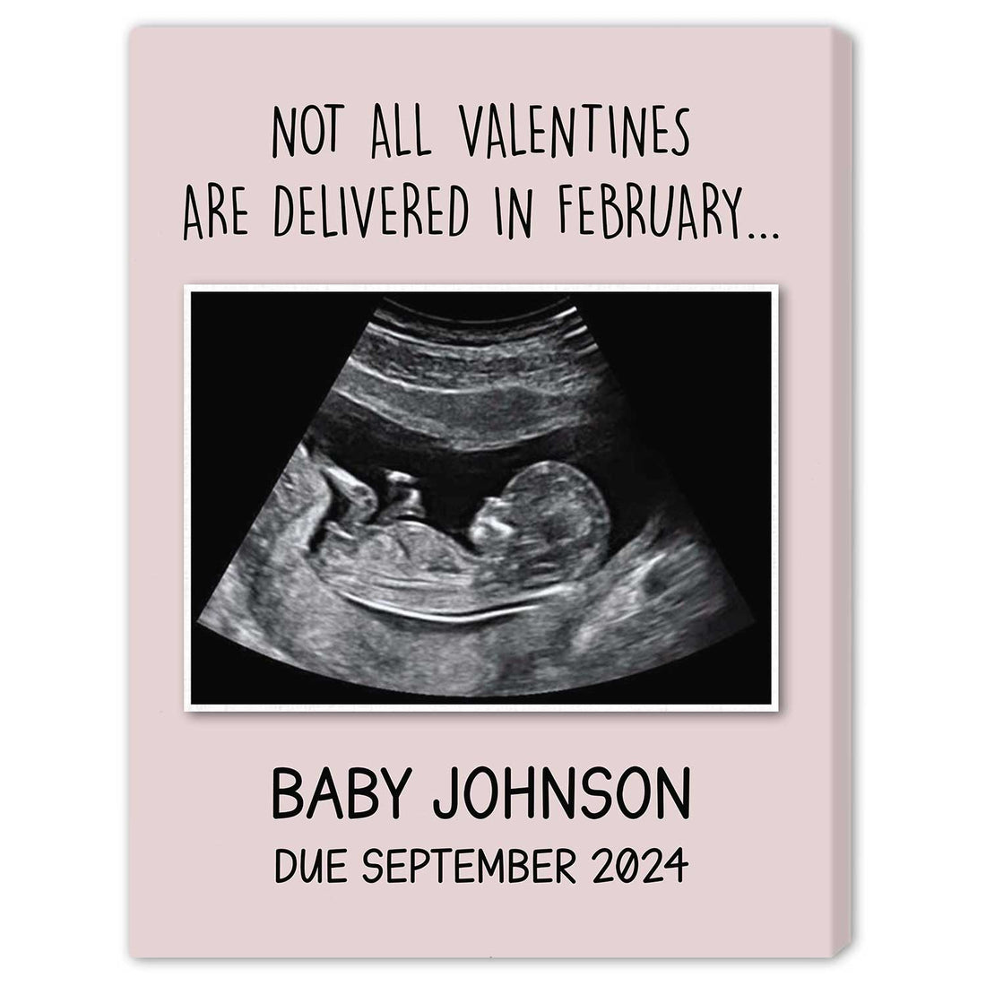 Pregnancy Valentines Announcement - Personalized Valentine's Day Pregnancy Announcement gift For Family - Custom Canvas Print - Elizabeth Fashions