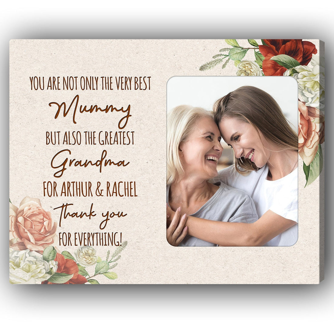The Greatest Grandma - Personalized Mother's Day, Birthday, Valentine's Day or Christmas gift For Grandma - Custom Canvas Print - Elizabeth Fashions