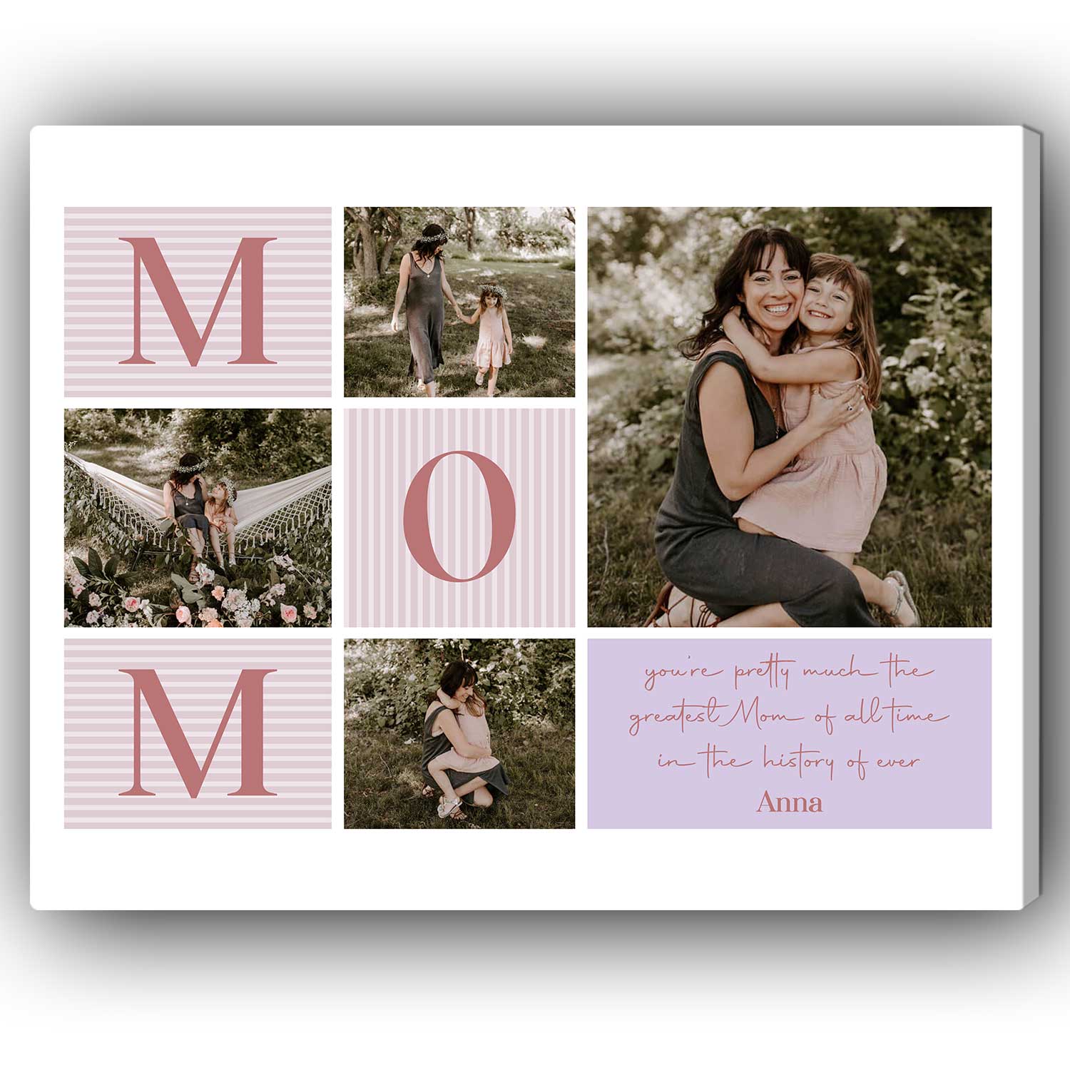 MOM - Personalized Mother's Day, Birthday, Valentine's Day or Christmas gift For Mom - Custom Canvas Print - Elizabeth Fashions