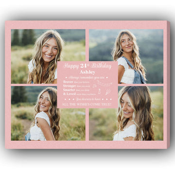 Happy 24th Birthday - Personalized 24th Birthday gift For 24 Year Old - Custom Canvas Print - Elizabeth Fashions