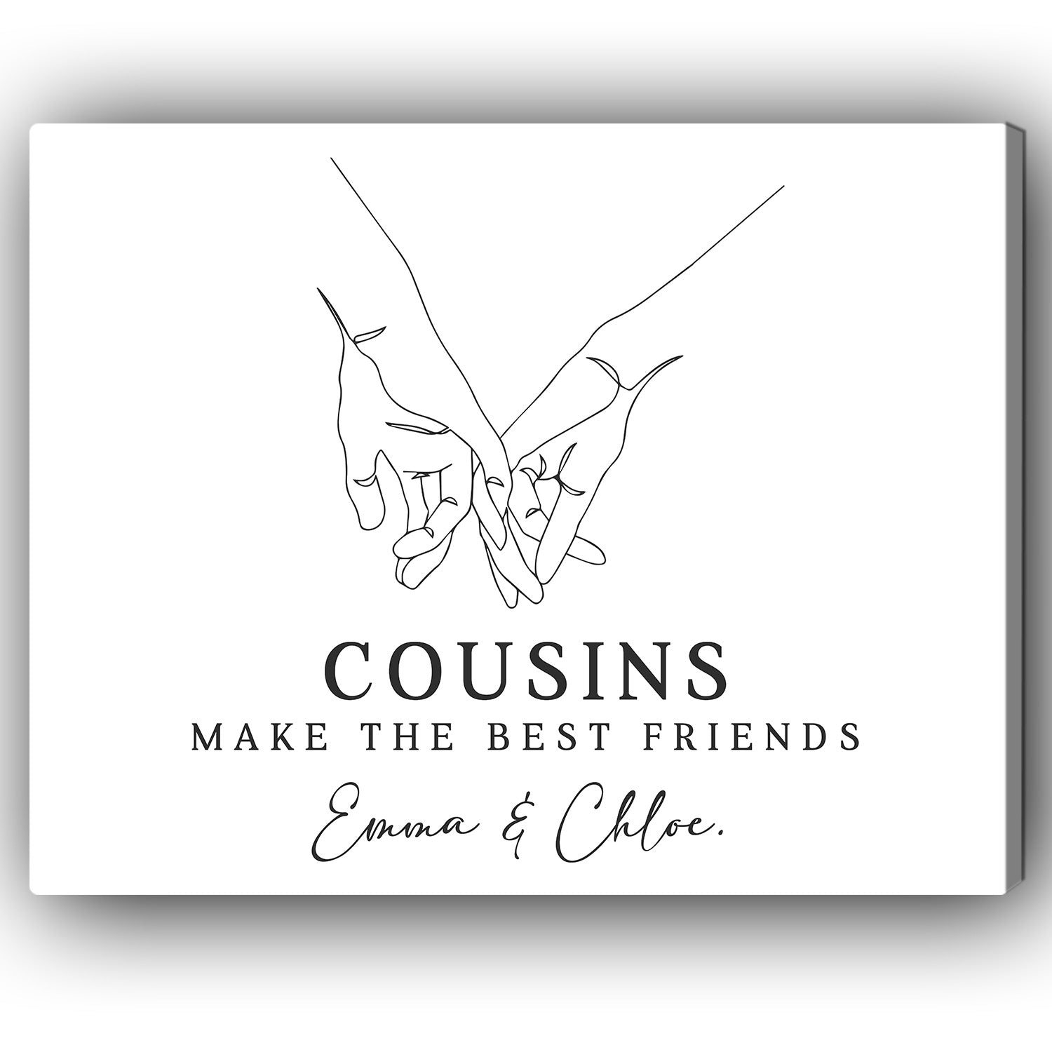 Cousins Make The Best Friend - Personalized gift For Cousin - Custom Canvas Print - Elizabeth Fashions