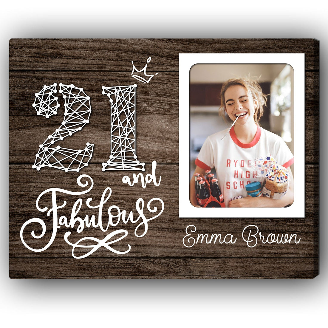 21 And Fabulous - Personalized 21st Birthday gift For 21 Year Old - Custom Canvas Print - Elizabeth Fashions