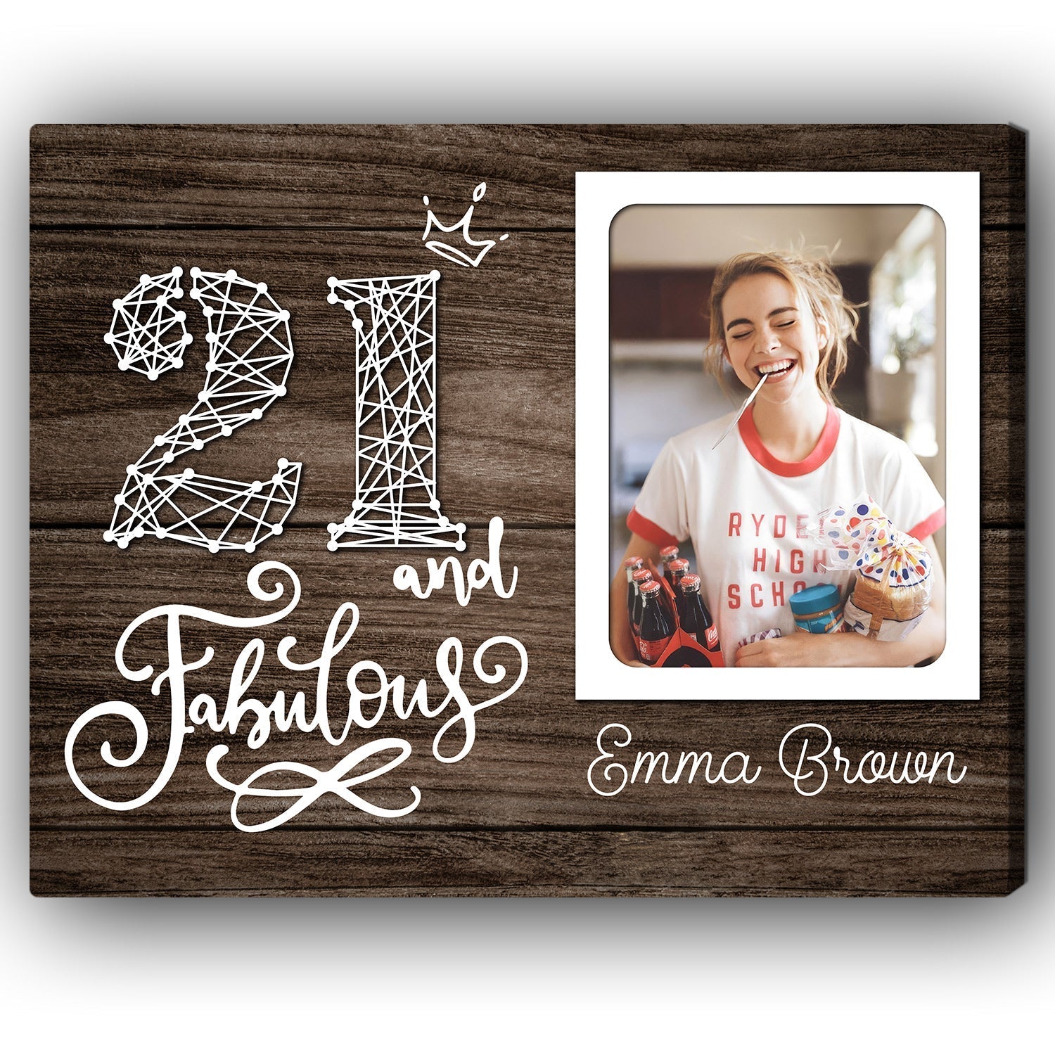 21 And Fabulous - Personalized 21st Birthday gift For 21 Year Old - Custom Canvas Print - Elizabeth Fashions