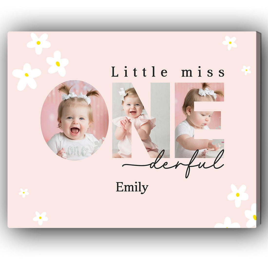 Little Miss Onederdul - Personalized gift For 1 Year Old Girl - Custom Canvas Print - Elizabeth Fashions