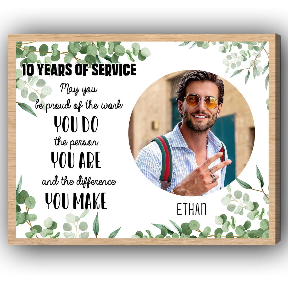 Never Forget The Difference You Make - Personalized 10th Work Anniversary gift For Employee or Coworker - Custom Canvas Print - Elizabeth Fashions