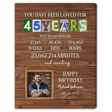 You Have Been Loved For 45 Years - Personalized 45th Birthday gift For 45 Year Old - Custom Canvas Print - Elizabeth Fashions