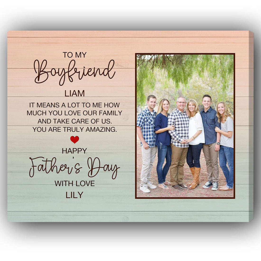 To My Boyfriend - Personalized Father's Day gift For Boyfriend - Custom Canvas Print - Elizabeth Fashions