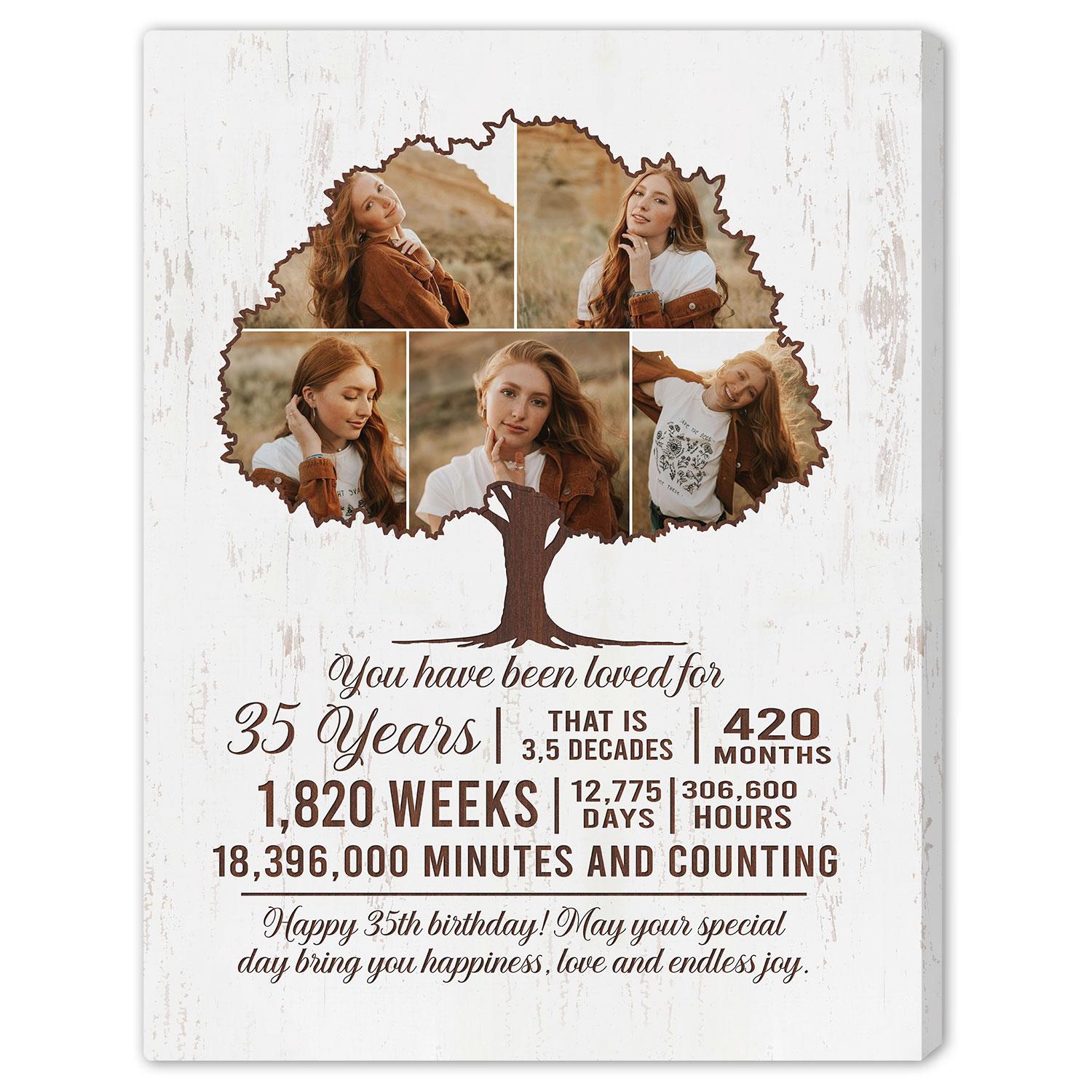 You Have Been Loved For 35 Years - Personalized 35th Birthday gift 35 Years Old - Custom Canvas Print - Elizabeth Fashions