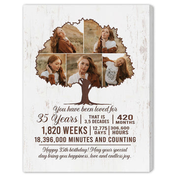 You Have Been Loved For 35 Years - Personalized 35th Birthday gift 35 Years Old - Custom Canvas Print - Elizabeth Fashions