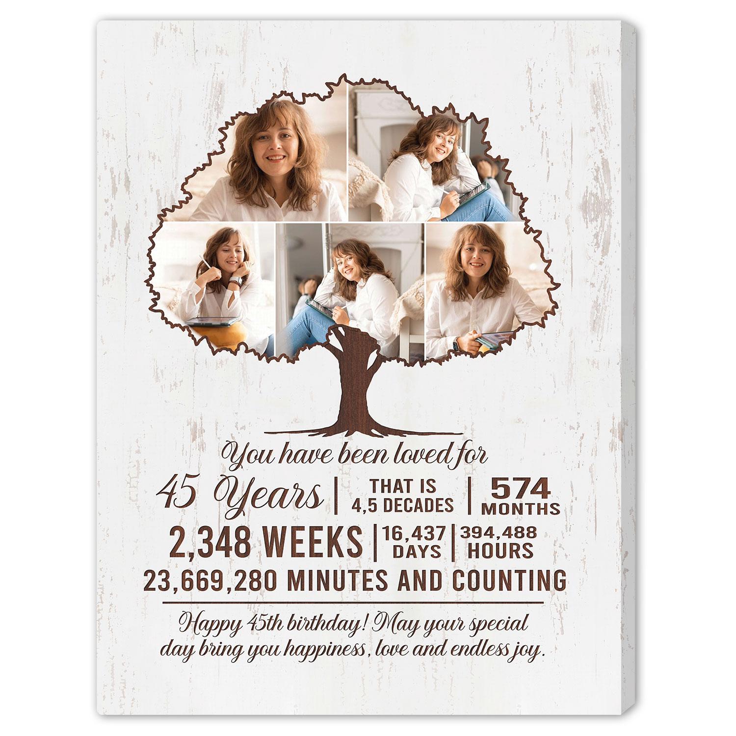 You Have Been Loved For 45 Years - Personalized 45th Birthday gift 45 Year Old - Custom Canvas Print - Elizabeth Fashions