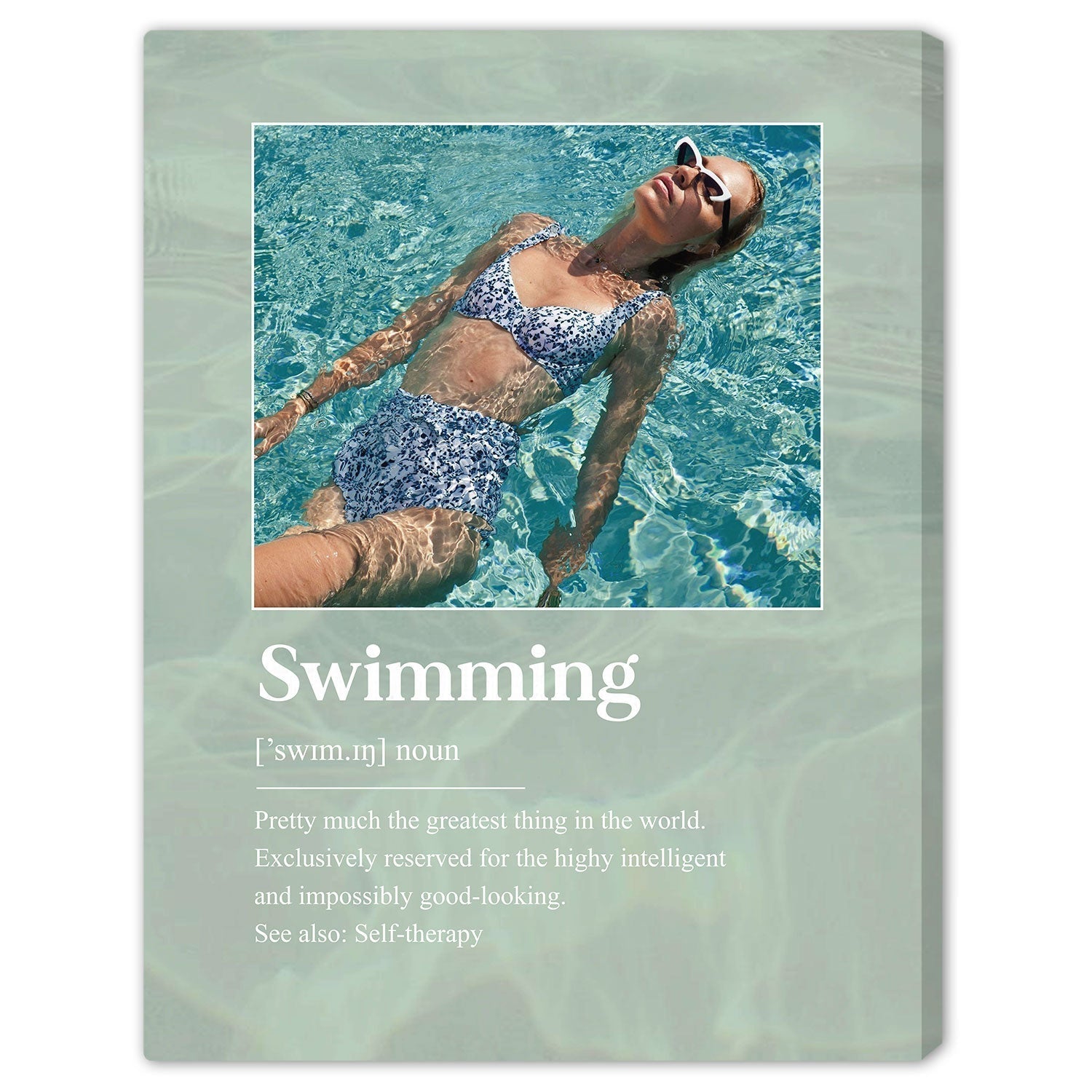 Funny Swimming Definition - Personalized gift For Swimmer - Custom Canvas Print - Elizabeth Fashions