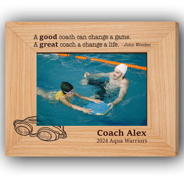 A Great Coach Can Change A Life - Personalized gift For Swim Coach - Custom Canvas Print - Elizabeth Fashions