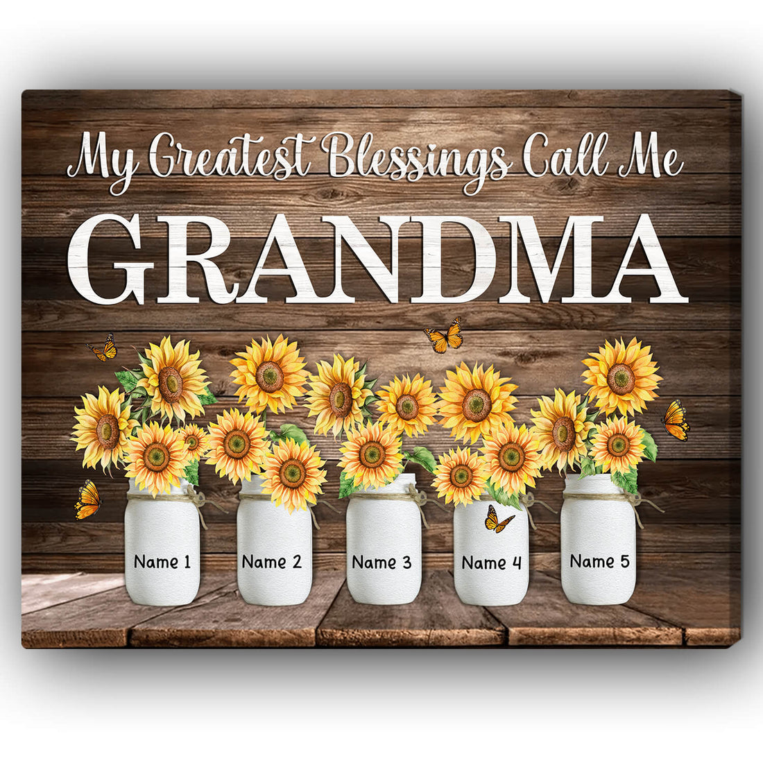 My Greatest Blessing Grandma - Personalized Birthday Gift For Grandma - Custom Canvas Print - Elizabeth Fashions