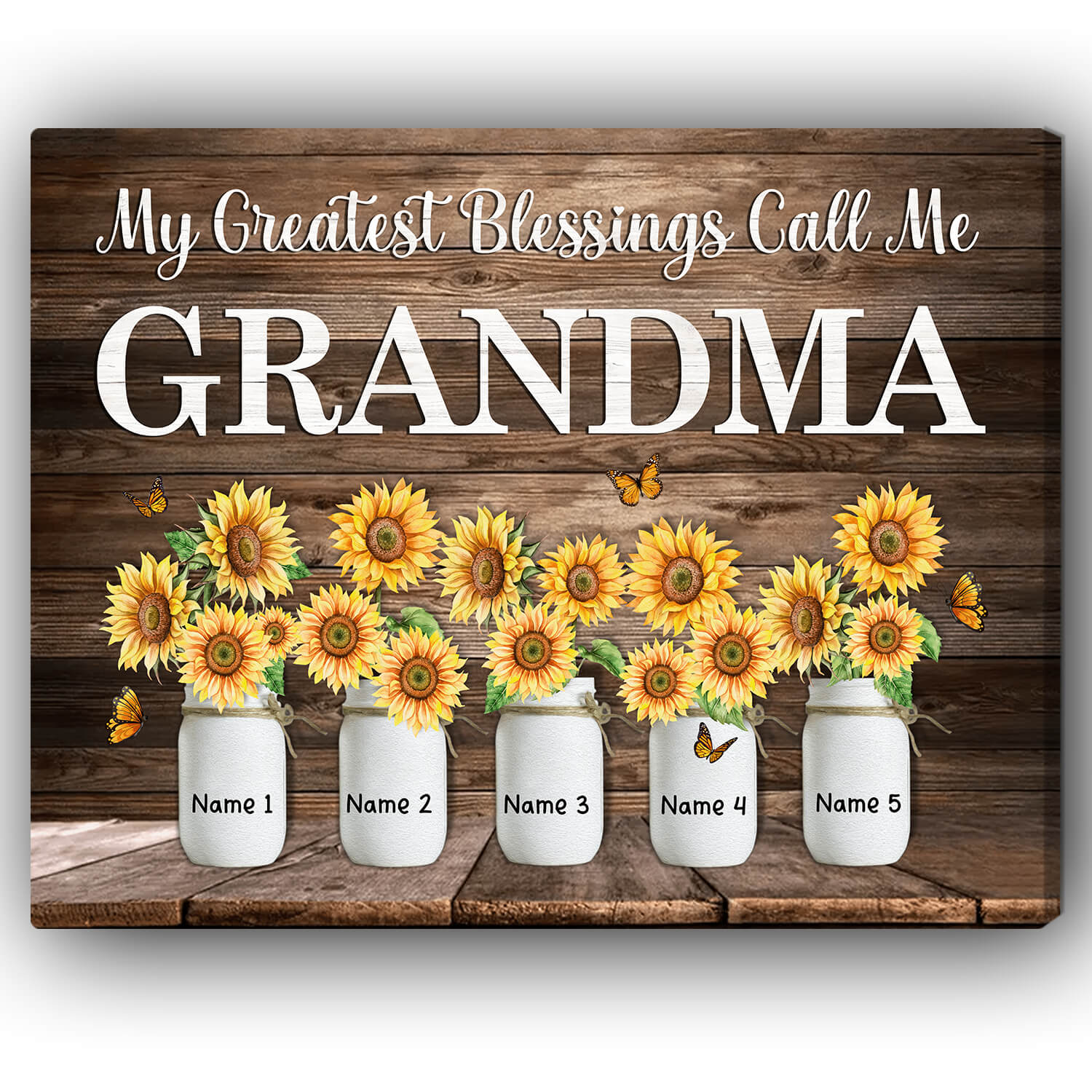 My Greatest Blessing Grandma - Personalized Birthday Gift For Grandma - Custom Canvas Print - Elizabeth Fashions