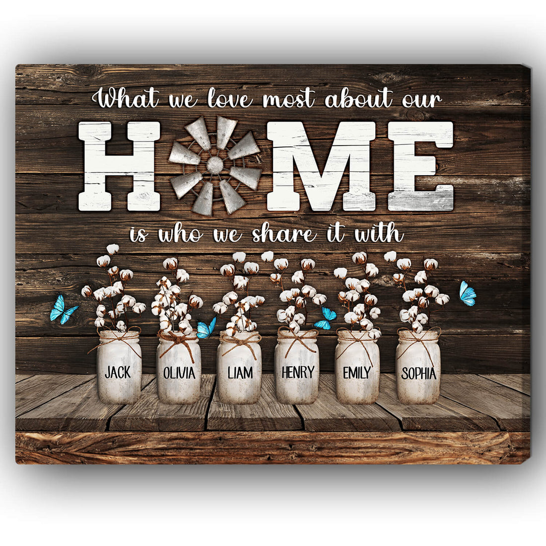 What We Love Most About Our Home - Personalized Birthday Gift for Mom or for Dad - Custom Photo Canvas Print - Elizabeth Fashions