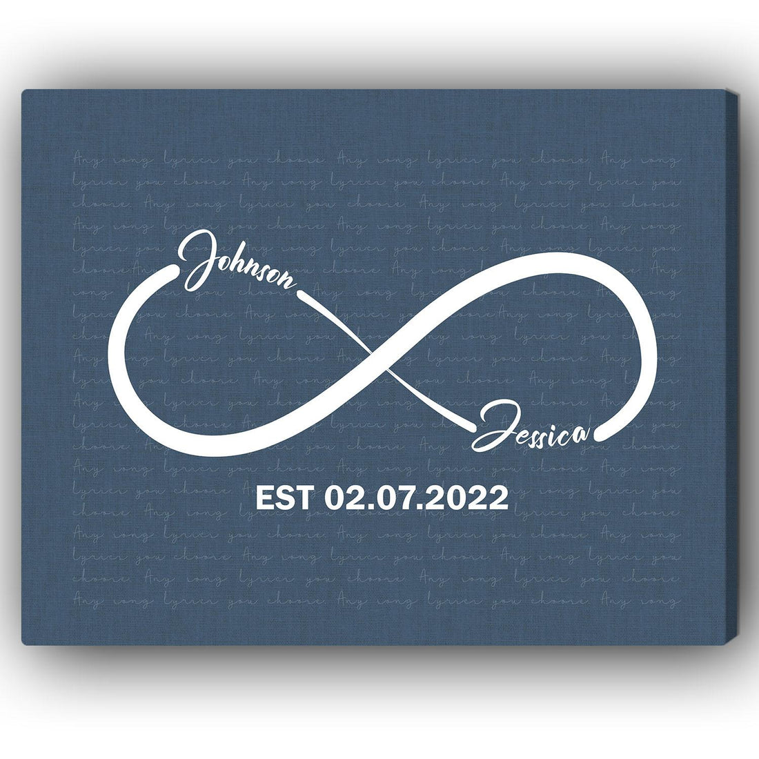 Infinity Symbol - Personalized Anniversary or Valentine's Day gift for Husband or Wife - Custom Canvas - Elizabeth Fashions