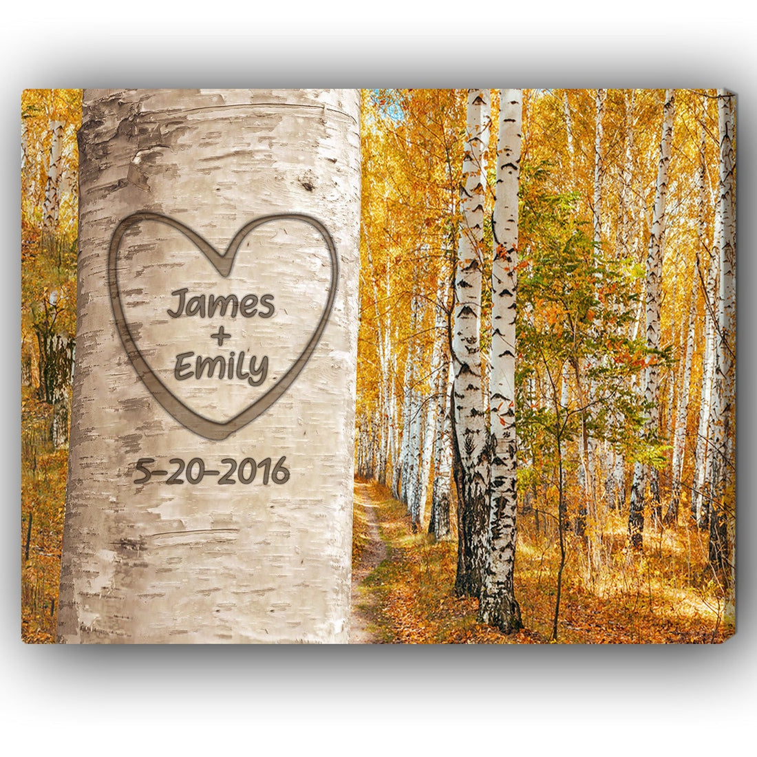 Love Grows - Personalized Anniversary, Valentine's Day gift for Husband for Wife - Custom Canvas - Elizabeth Fashions