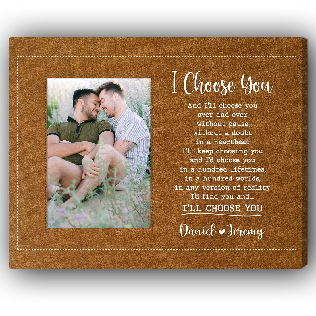 I Choose You - Personalized Anniversary, Valentine's Day gift for LGBT couple - Custom Canvas - Elizabeth Fashions