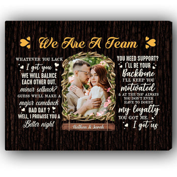 We Are A Team - Personalized Wedding Anniversary, Valentine's Day gift for Husband for Wife - Custom Canvas - Elizabeth Fashions