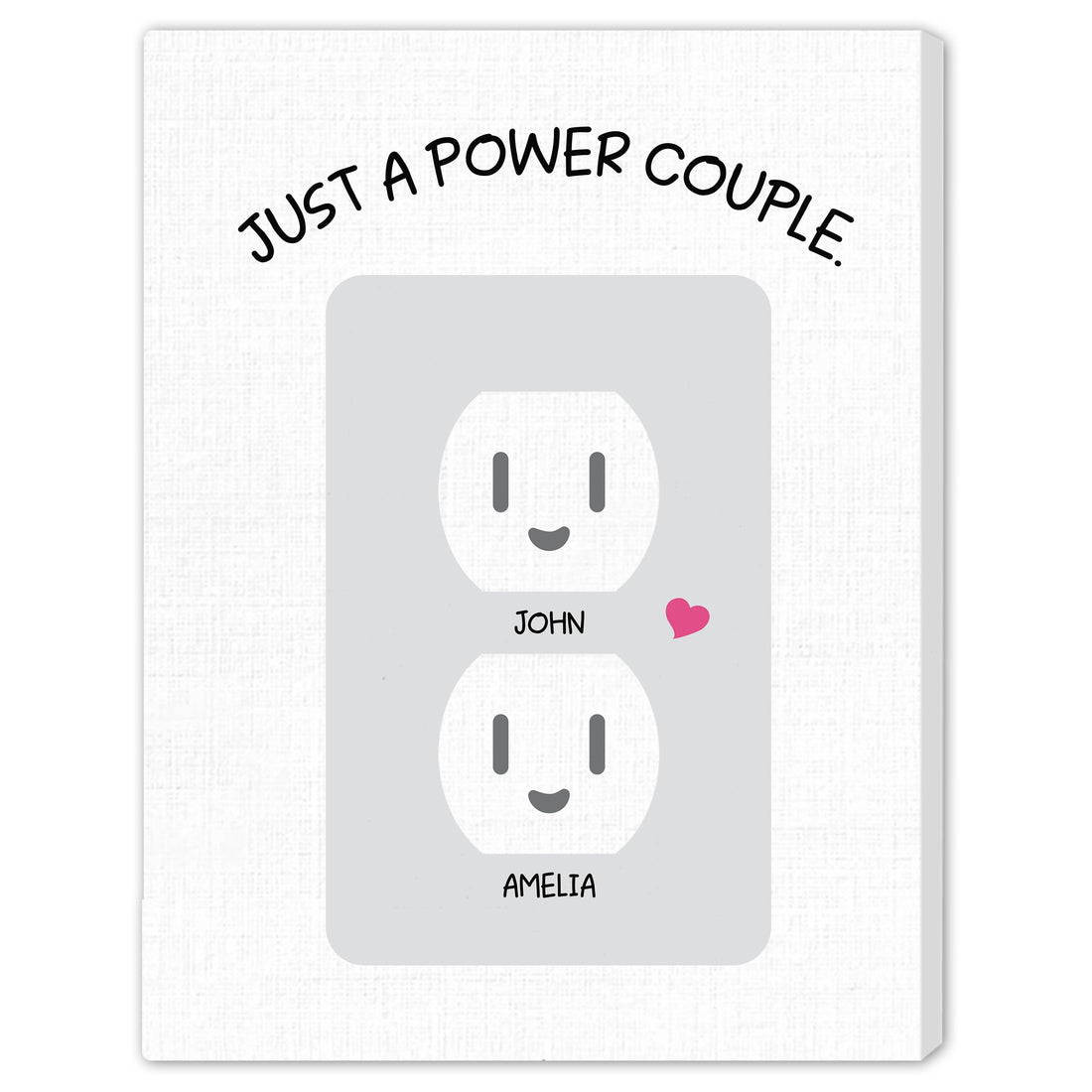Just A Power Couple - Personalized Anniversary or Valentine's Day gift for him for her - Custom Canvas - Elizabeth Fashions