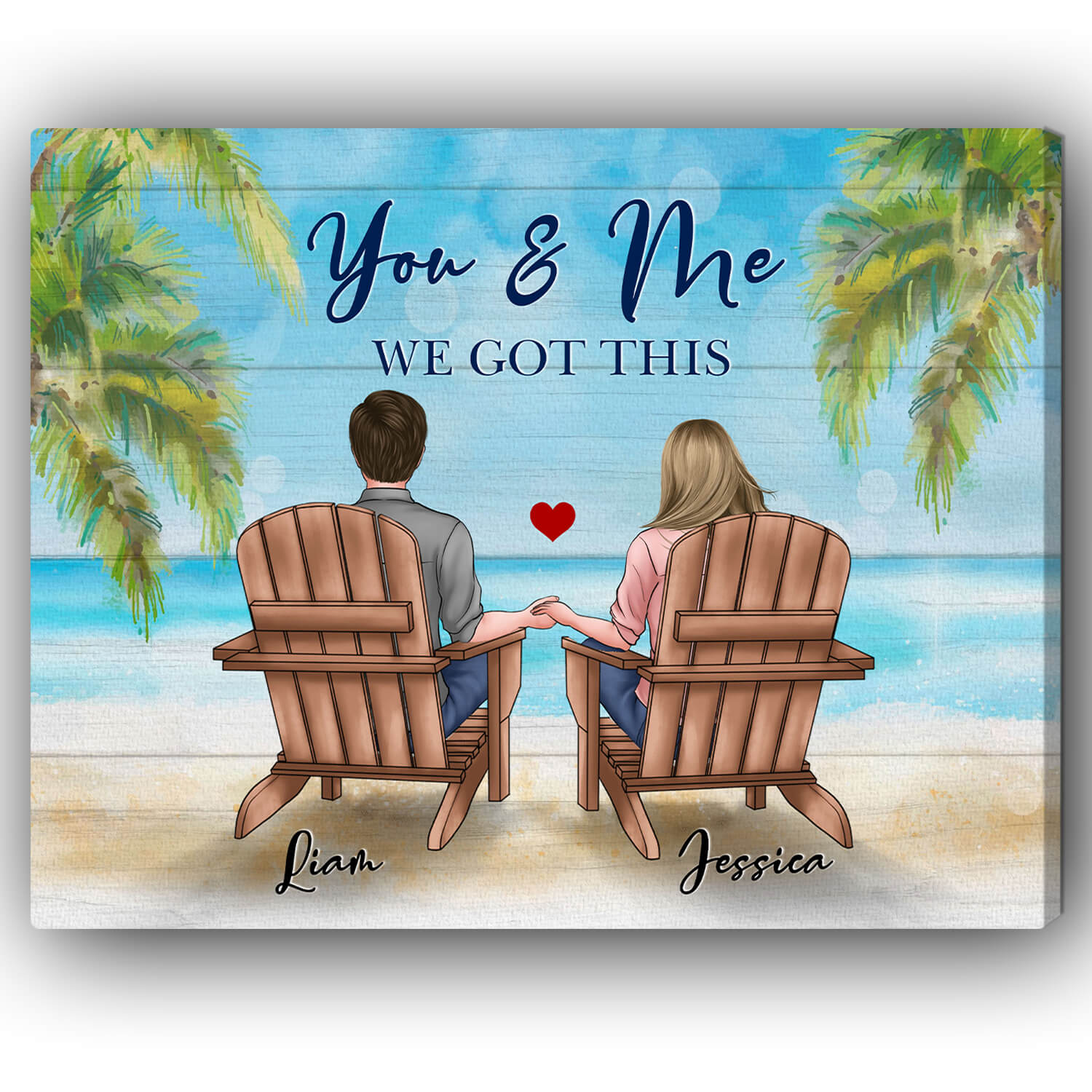 You & Me We Got This - Personalized Anniversary or Valentine's Day gift for Husband or Wife - Custom Canvas - Elizabeth Fashions