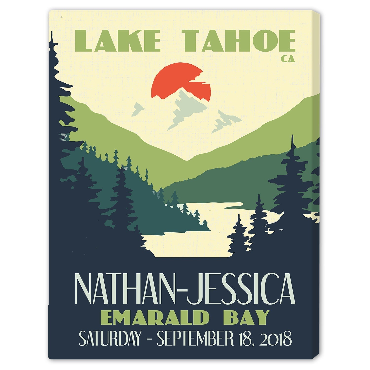 Moutain Wedding Art - Personalized Anniversary or Valentine's Day gift for Husband or Wife - Custom Canvas Print - Elizabeth Fashions