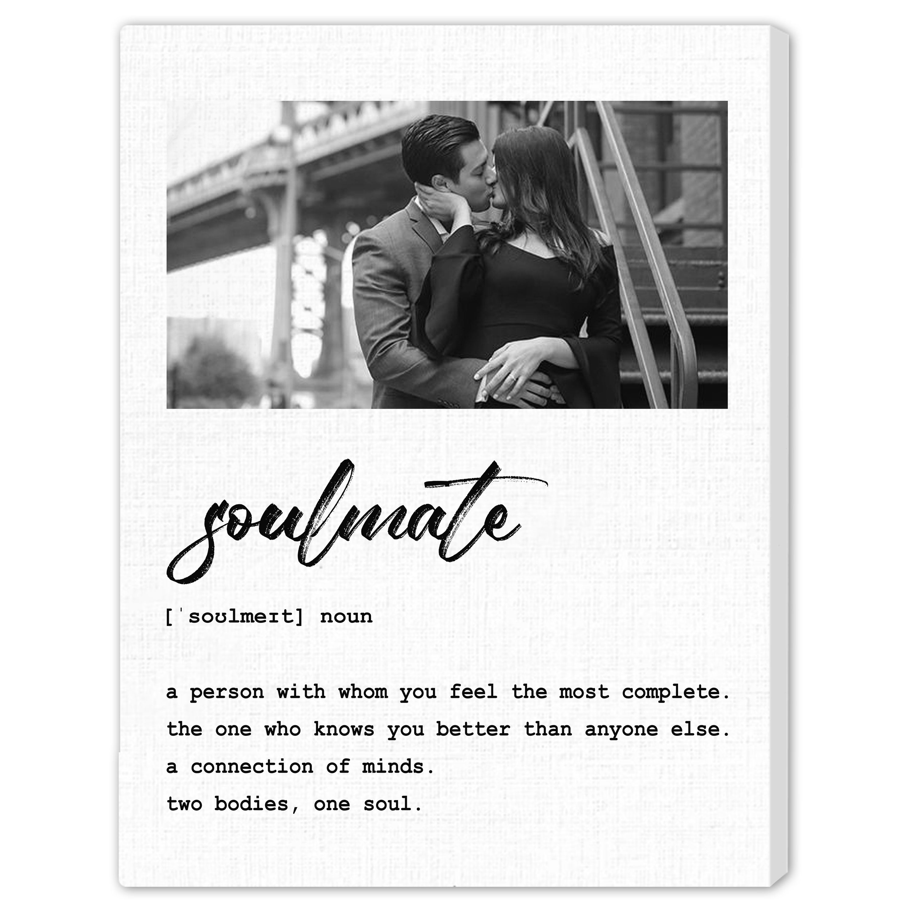 Soulmate - Personalized Wedding Anniversary, Valentine's Day gift for Husband for Wife - Custom Canvas - Elizabeth Fashions