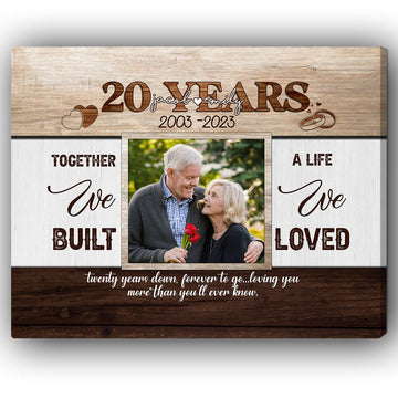 20th Year Together - Personalized 20 Year Anniversary gift for Husband or Wife - Custom Canvas - Elizabeth Fashions