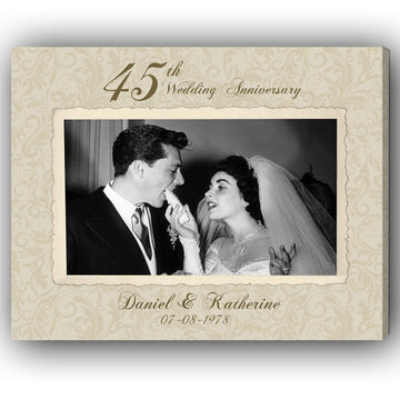 45th Wedding Anniversary - Personalized 45 Year Anniversary gift for him for her - Custom Canvas - Elizabeth Fashions