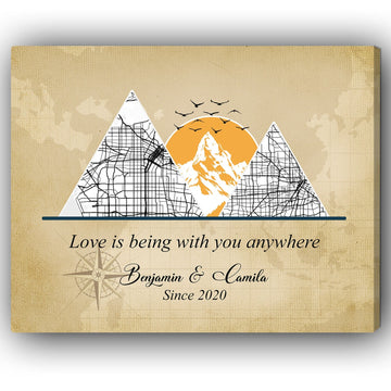 Travel Memories - Personalized Anniversary or Valentine's Day gift for Husband or Wife - Custom Canvas - Elizabeth Fashions