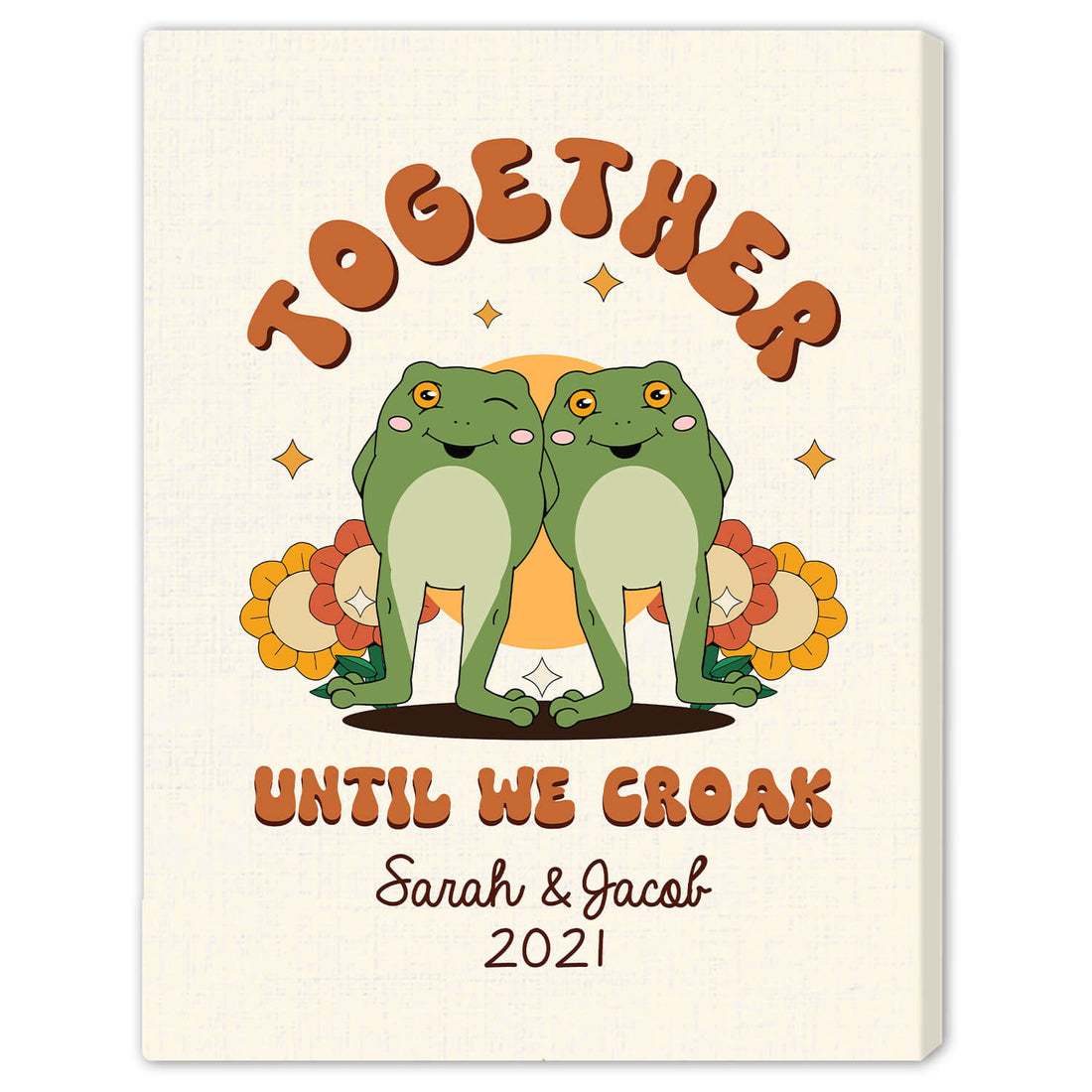 Together Until We Croak - Personalized Anniversary or Valentine's Day gift for Husband or Wife - Custom Canvas - Elizabeth Fashions