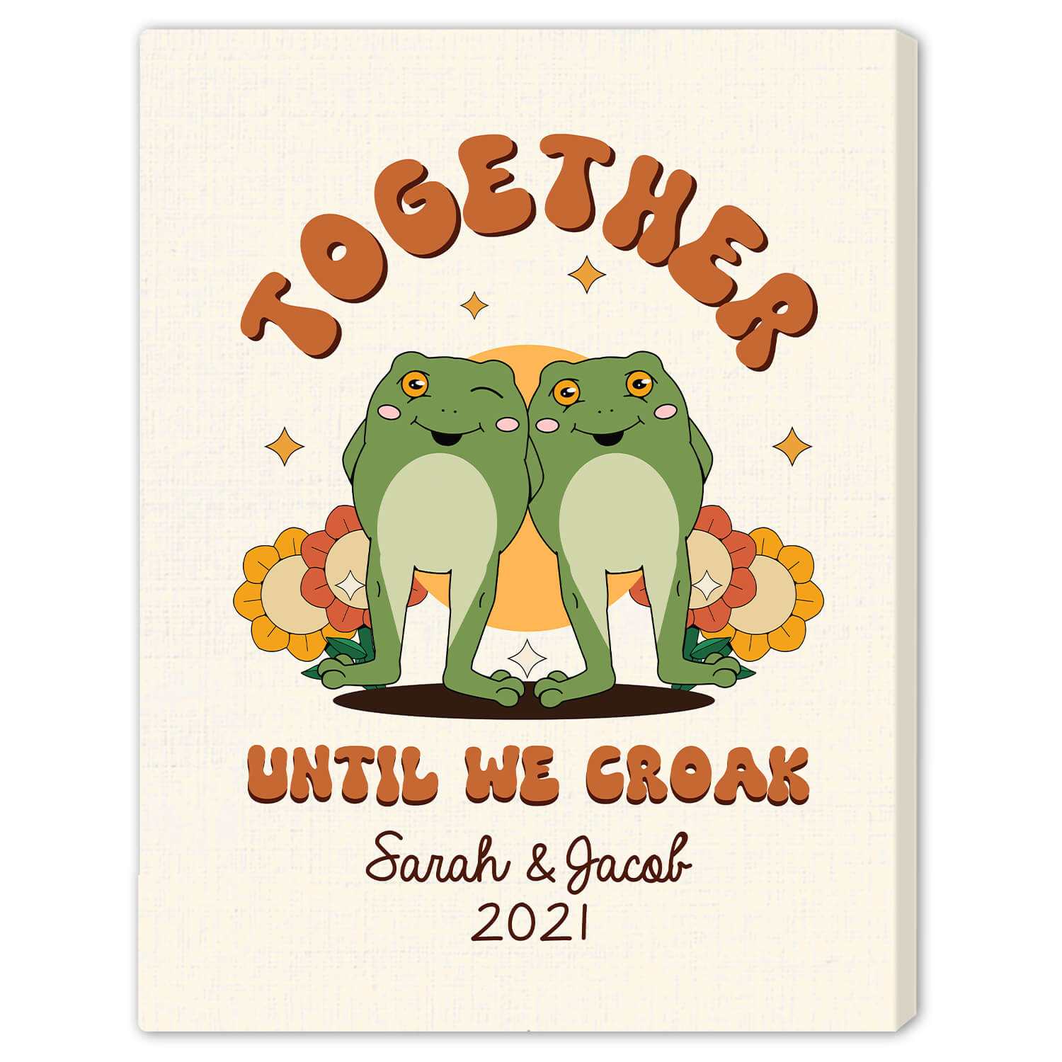 Together Until We Croak - Personalized Anniversary or Valentine's Day gift for Husband or Wife - Custom Canvas - Elizabeth Fashions